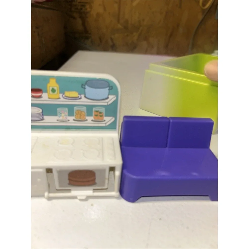 Vintage Dollhouse Green Bathtub 3 Piece Lot